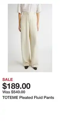 Nordstrom TOTEME Pleated Fluid Pants offer