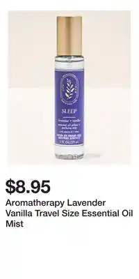 Bath & Body Works Aromatherapy Lavender Vanilla Travel Size Essential Oil Mist offer