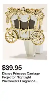 Bath & Body Works Disney Princess Carriage Projector Nightlight Wallflowers Fragrance Plug offer