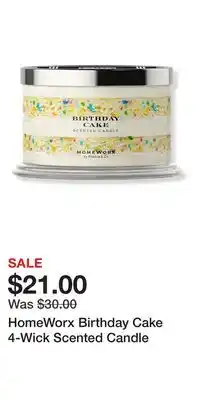 Ulta Beauty HomeWorx Birthday Cake 4-Wick Scented Candle offer