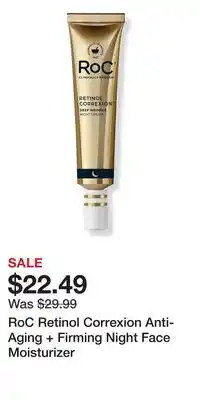 Ulta Beauty RoC Retinol Correxion Anti-Aging + Firming Night Face Moisturizer offer