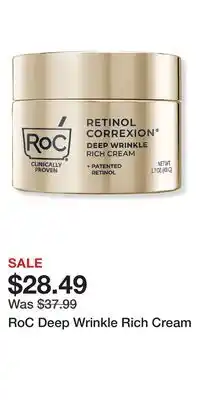 Ulta Beauty RoC Deep Wrinkle Rich Cream offer