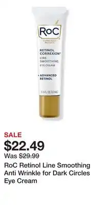 Ulta Beauty RoC Retinol Line Smoothing Anti Wrinkle for Dark Circles Eye Cream offer