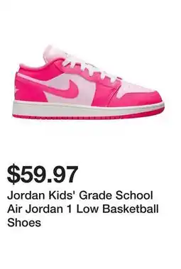 Dick's Sporting Goods Jordan Kids' Grade School Air Jordan 1 Low Basketball Shoes offer