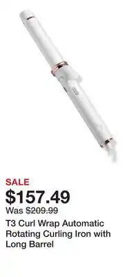 Ulta Beauty T3 Curl Wrap Automatic Rotating Curling Iron with Long Barrel offer