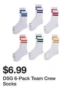 Dick's Sporting Goods DSG 6-Pack Team Crew Socks offer