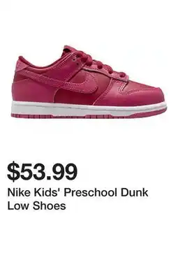 Dick's Sporting Goods Nike Kids' Preschool Dunk Low Shoes offer