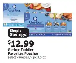Fareway Gerber Toddler Favorites Pouches offer