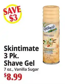 Ocean State Job Lot Skintimate 3 Pk. Shave Gel offer