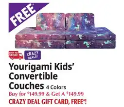 Ocean State Job Lot Yourigami Kids' Convertible Couches offer