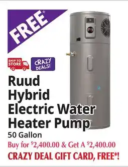 Ocean State Job Lot Ruud Hybrid Electric Water Heater Pump offer