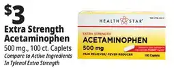 Ocean State Job Lot Health Star 500 mg Acetaminophen Pain Reliever 100 Caplets offer