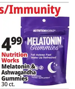 Ocean State Job Lot Nutrition Works Melatonin & Ashwagandha Gummies offer