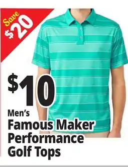 Ocean State Job Lot Men's Famous Maker Performance Golf Tops offer