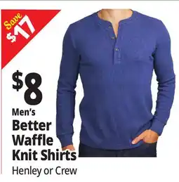 Ocean State Job Lot Men's Better Waffle Knit Shirts offer