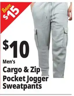 Ocean State Job Lot Men's Cargo & Zip Pocket Jogger Sweatpants offer