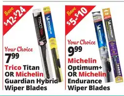Ocean State Job Lot Trico Titan OR Michelin Guardian Hybrid Hybrid Wiper Blades offer