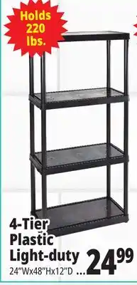 Ocean State Job Lot Maxit 4-Tier Plastic Shelving Unit 48 offer