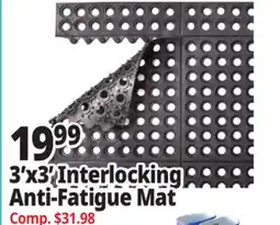 Ocean State Job Lot Interlocking Anti-Fatigue Rubber Mat 3'x3' offer