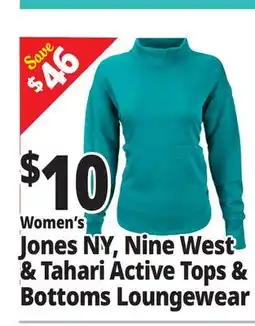 Ocean State Job Lot Women's Jones NY, Nine West & Tahari Active Tops & Bottoms Loungewear offer