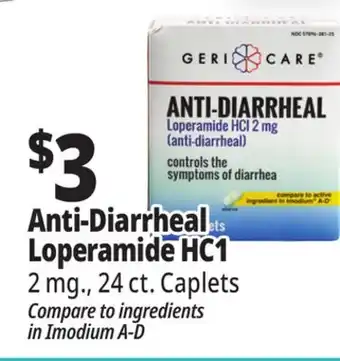 Ocean State Job Lot Geri-Care 2 mg Loperamide HCI Anti-Diarrheal Caplets 24 Caplets offer
