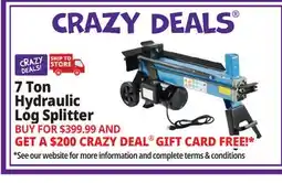 Ocean State Job Lot 7-Ton Hydraulic Log Splitter Blue offer