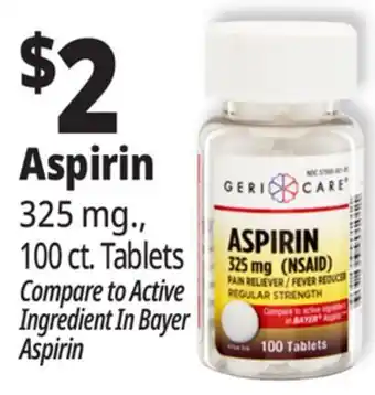 Ocean State Job Lot Aspirin offer
