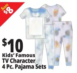 Ocean State Job Lot Kids' Famous TV Character 4 Pc. Pajama Sets offer
