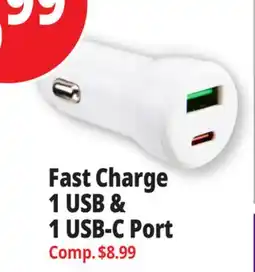 Ocean State Job Lot TechBunch Fast Charge A+C Car Charger offer