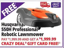 Ocean State Job Lot Husqvarna 550H Professional Robotic Lawn Mower Gray/Orange offer