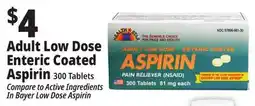 Ocean State Job Lot Health Star 81 mg Adult Low Dose Aspirin Pain Reliever 300 Tablets offer