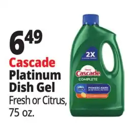 Ocean State Job Lot Cascade Complete Citrus Dishwasher Detergent with Dawn 75 oz offer