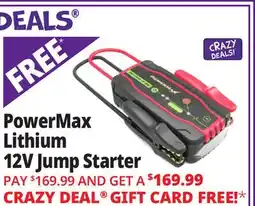 Ocean State Job Lot PowerMax Lithium 12V Jump Starter offer