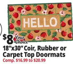 Ocean State Job Lot 18x30 Coir, Rubber or Carpet Top Doormats offer