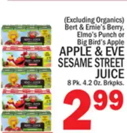 C Town APPLE & EVE SESAME STREET JUICE offer