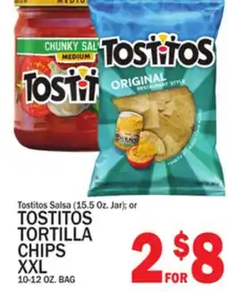 C Town TOSTITOS TORTILLA CHIPS XXL 10-12 OZ. BAG offer