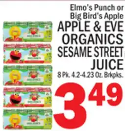 C Town APPLE & EVE ORGANICS SESAME STREET JUICE offer