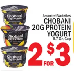 C Town CHOBANI 20G PROTEIN YOGURT offer