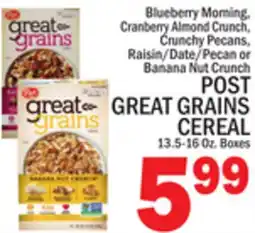 C Town POST GREAT GRAINS CEREAL offer