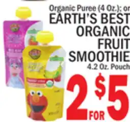 C Town EARTH'S BEST ORGANIC FRUIT SMOOTHIE 4.2 Oz. Pouch offer
