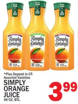 C Town SIMPLY ORANGE JUICE offer