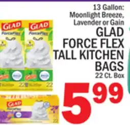 C Town GLAD FORCE FLEX TALL KITCHEN BAGS offer