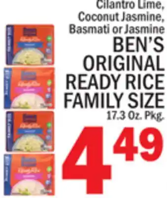 C Town BEN'S ORIGINAL READY RICE FAMILY SIZE offer