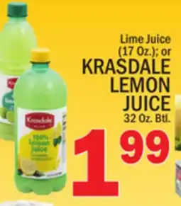 C Town KRASDALE LEMON JUICE 32 Oz. Btl offer