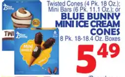Bravo Supermarkets BLUE BUNNY MINI ICE CREAM CONES offer