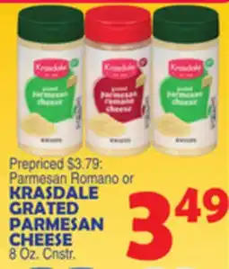 Bravo Supermarkets KRASDALE GRATED PARMESAN CHEESE offer