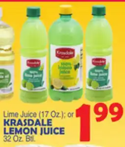 Bravo Supermarkets KRASDALE LEMON JUICE 32 Oz. Btl offer