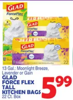 Bravo Supermarkets GLAD FORCE FLEX TALL KITCHEN BAGS offer