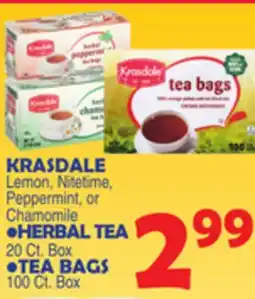 Bravo Supermarkets KRASDALE HERBAL TEA, TEA BAGS 100 Ct. Box offer