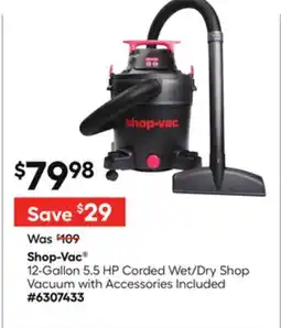 Lowe's 12-Gallon 5.5 HP Corded Wet/Dry Shop offer